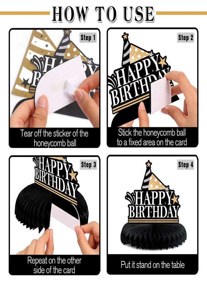 LASKYER Happy 14th Birthday Decorations,14th Birthday Gold Glitter Shiny Stand Honeycomb Table Centerpieces - Cheers to Fourteen Years Old Birthday Party Photoprop Gift Sign. - Image 2
