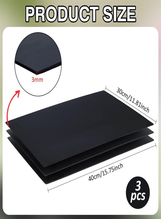 BENECREAT 3 Sheets 3mm Black Foam Boards, 11.8x15.7" Rectangle Foam PVC Sheet Poster Board Mount Board for Mounting, Crafts, Modelling, Art, Display, School Projects - Image 2