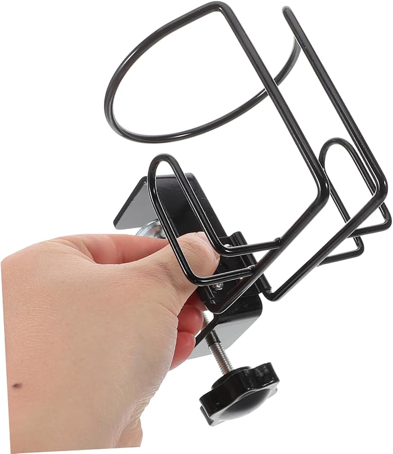 Sturdy Metal Cup Holder Clamp For Bottles Mugs Large Desk Space Saving Design - Image 4