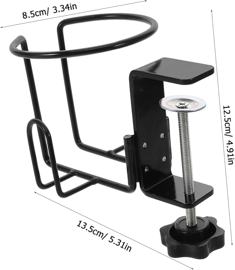 Sturdy Metal Cup Holder Clamp For Bottles Mugs Large Desk Space Saving Design - Image 3