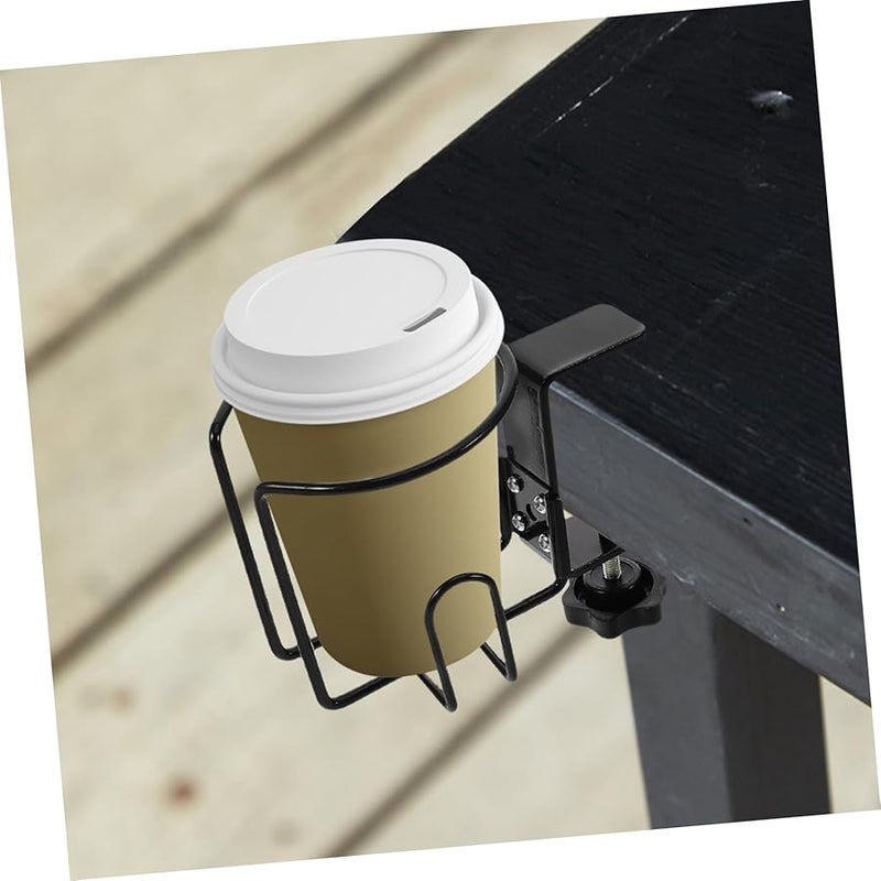 Sturdy Metal Cup Holder Clamp For Bottles Mugs Large Desk Space Saving Design - Image 5