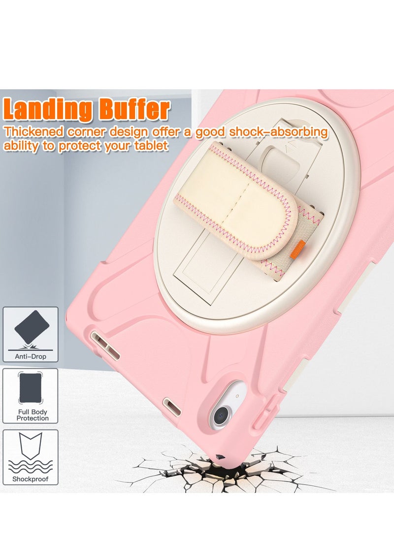 GULFLINK Full Body Cover with 360 Rotating Hand Strap & Shoulder Strap, Heavy Duty Shockproof Case for  ipad 10th 10.9 inch 2022（A2757/A2777）Cherry blossoms pink - Image 3