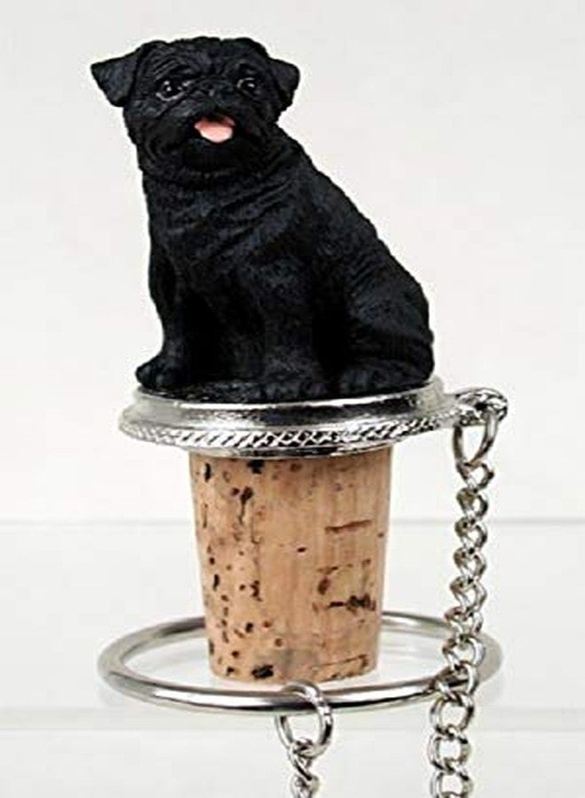 Conversation Concepts Pug Black Bottle Stopper - Image 3