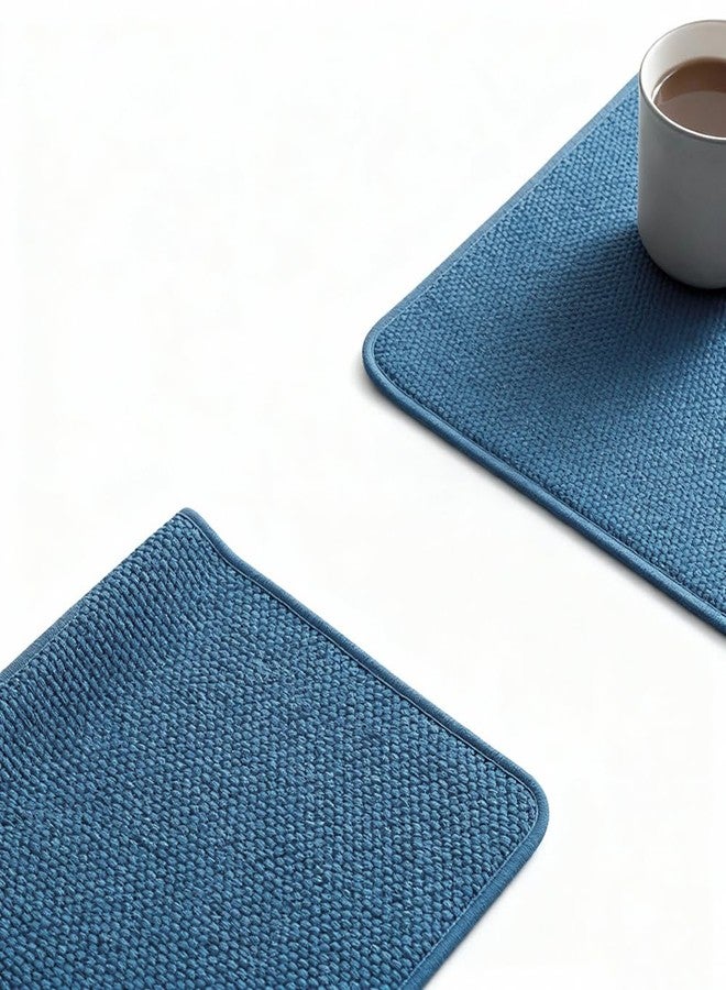 WINDAWNKE 2 Pack Dish Drying Mat Absorbent Microfiber Dish Drainer Mats for Kitchen Counter, 20 x 15 Inch Mats for Drying Dishes, Blue - Image 3