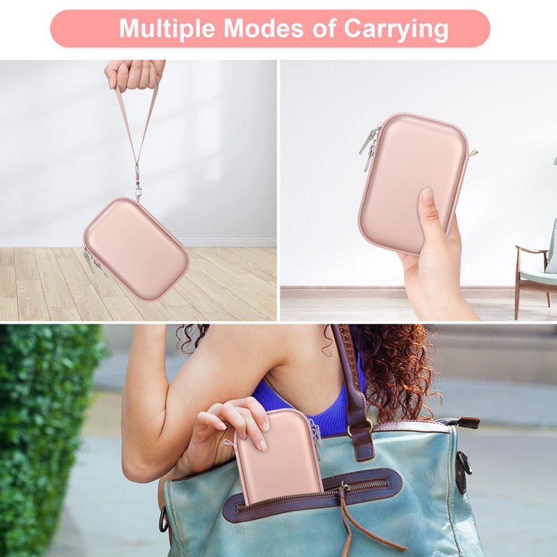 Canboc Hard Case for Canon Ivy 2/Canon Ivy/Canon Ivy CLIQ+2 CLIQ 2 CLIQ+ Mini Photo Printer Mobile Wireless Bluetooth Instant Camera Printer, Mesh Bag fit Photo Paper and Cable, Rose Gold - Image 4