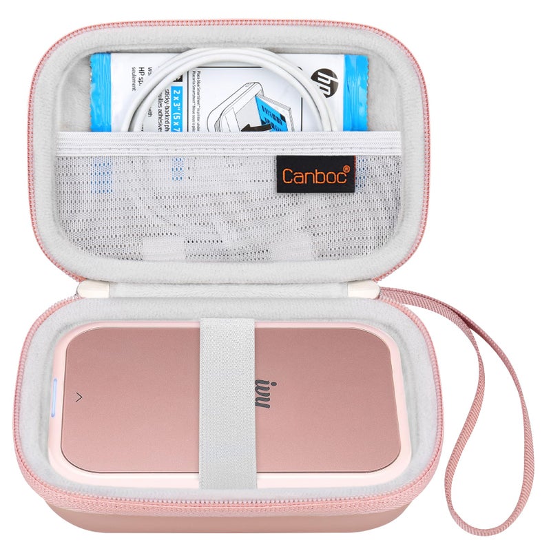 Canboc Hard Case for Canon Ivy 2/Canon Ivy/Canon Ivy CLIQ+2 CLIQ 2 CLIQ+ Mini Photo Printer Mobile Wireless Bluetooth Instant Camera Printer, Mesh Bag fit Photo Paper and Cable, Rose Gold - Image 2