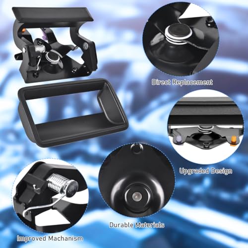 EKLN Rear Tailgate Handle Latch and Trim Bezel Exterior Door Handle Fit for 1988-2000 Chevy GMC C1500 C2500 C3500 K1500 K2500 K3500 Pickup Truck Replacement OE# 15991785 15991786 77077 76105 - Image 3