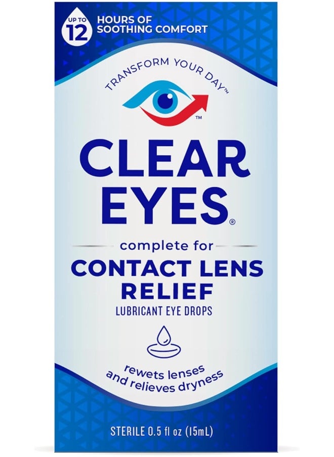 Clear Eyes Contact Lens Multi-Action Relief Eye Drops 0.5 Fl Oz  - Image 1