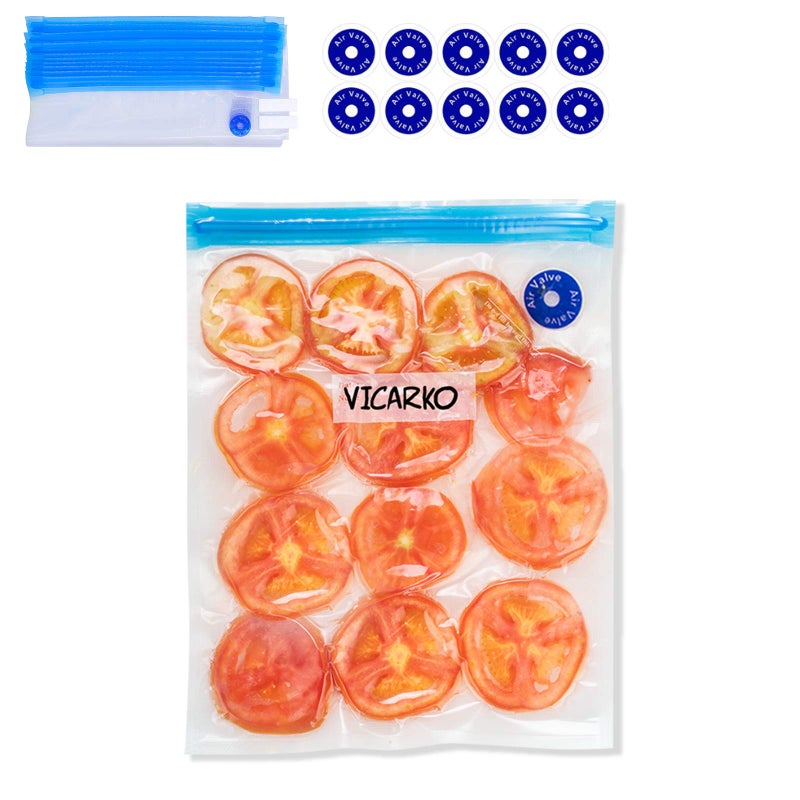 VICARKO 30 Vacuum Zipper Bags Vacuum Sealer Bags Food Storage Reusable Bags with Double Layers BPA Free 14L 85 x 85