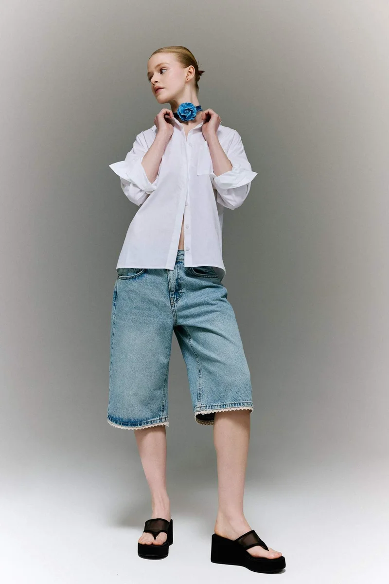 DeFacto Poplin Long Sleeve Oversize Shirt