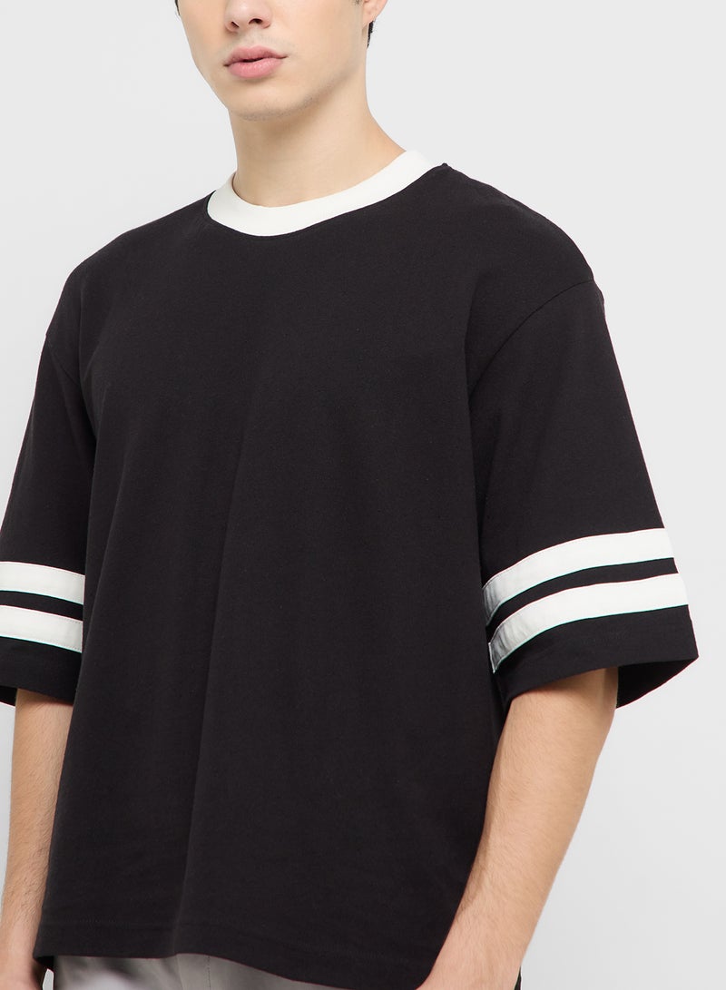 JACK & JONES Jcoretreat Contrast Striped Short Sleeve Crew Neck  - Image 3
