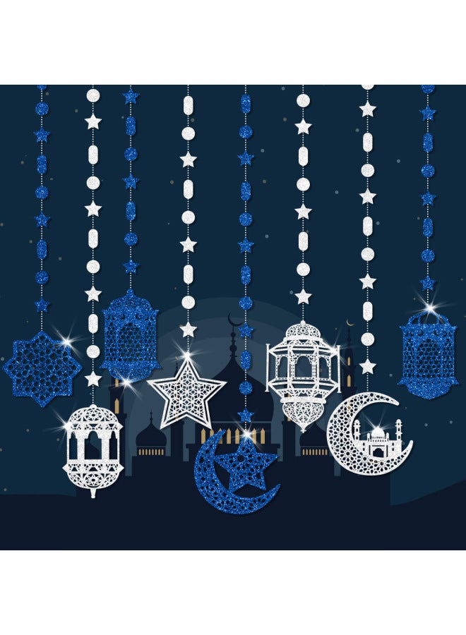 Eid Mubarak Banner - Moon Festival Hanging Lantern Decoration - Thick gold flower pendant, 8pc - DIY Hanging Ornament, Party Scene Decor, Home Decor - Image 5