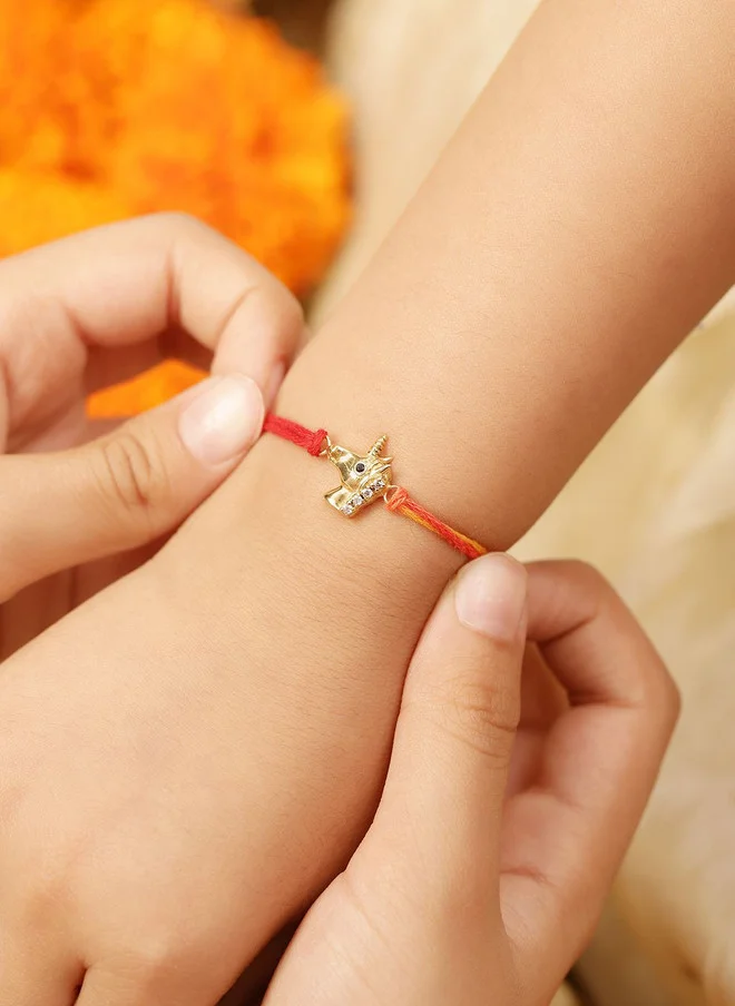 بونكيدز BONKIDS Kids 925 Silver Cubic Zirconia Studded Unicorn Thread Rakhi
