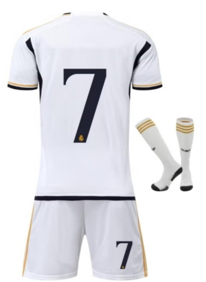 Adjustable Youth Soccer Jersey set- No.7 Training for Kids Fan Costume Cosplay& Sports Gift 24 Yard  - Image 1
