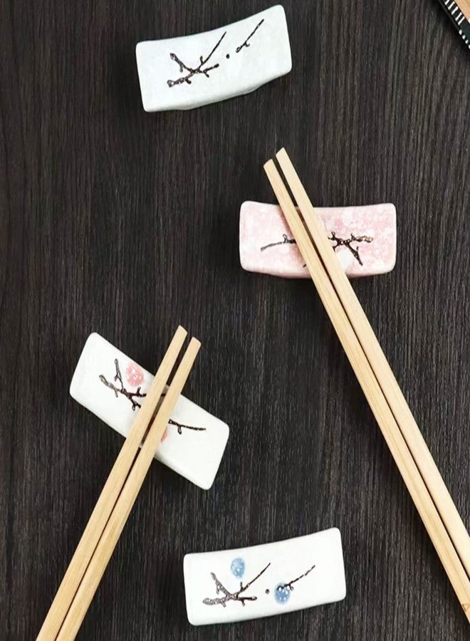Markeny 6 Pieces Elegant Cherry Blossom Ceramic Chopsticks Spoon Rest Rack Stand Holder for Home, Kitchen or Restaurant (Plum Blossom-8PCS) - Image 5