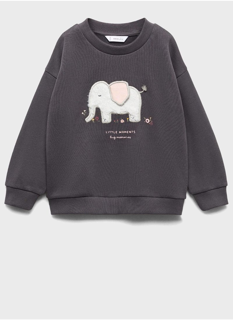 MANGO - Infant Elephant Sweatshirt - Image 1