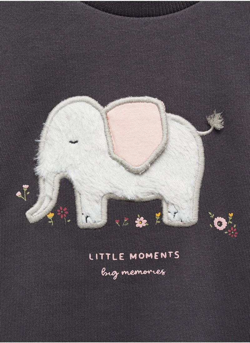 MANGO - Infant Elephant Sweatshirt - Image 1