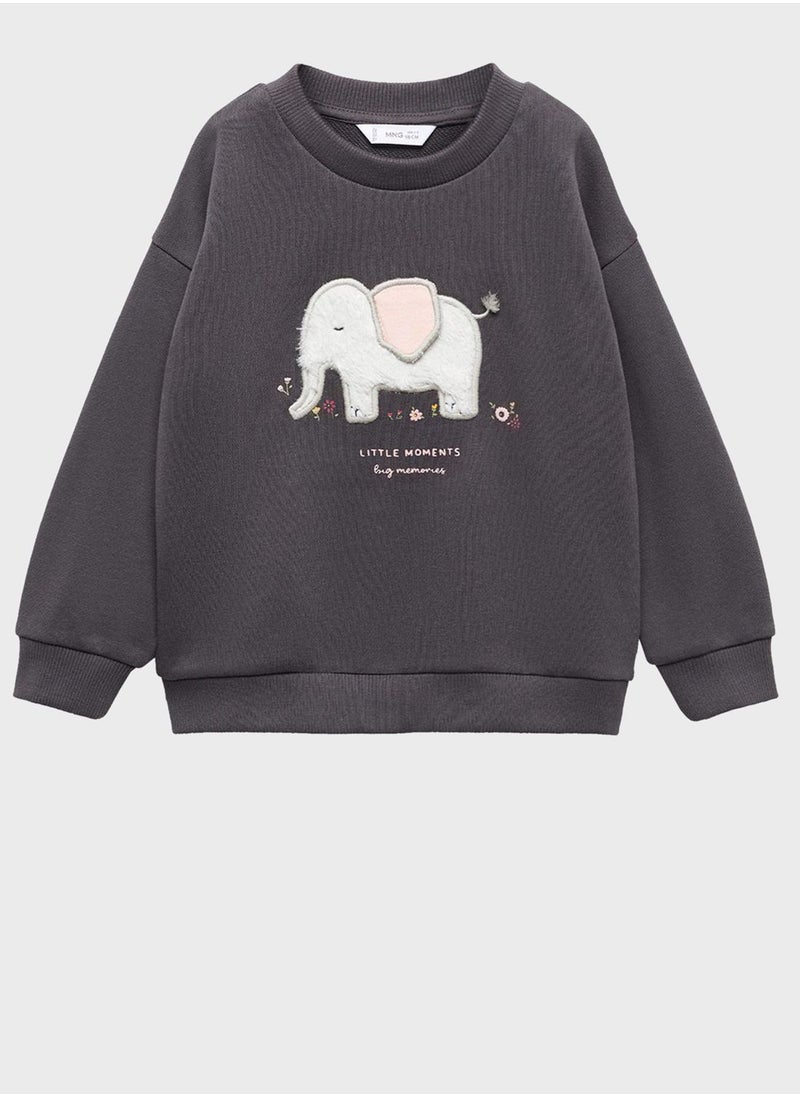 MANGO - Infant Elephant Sweatshirt - Image 1