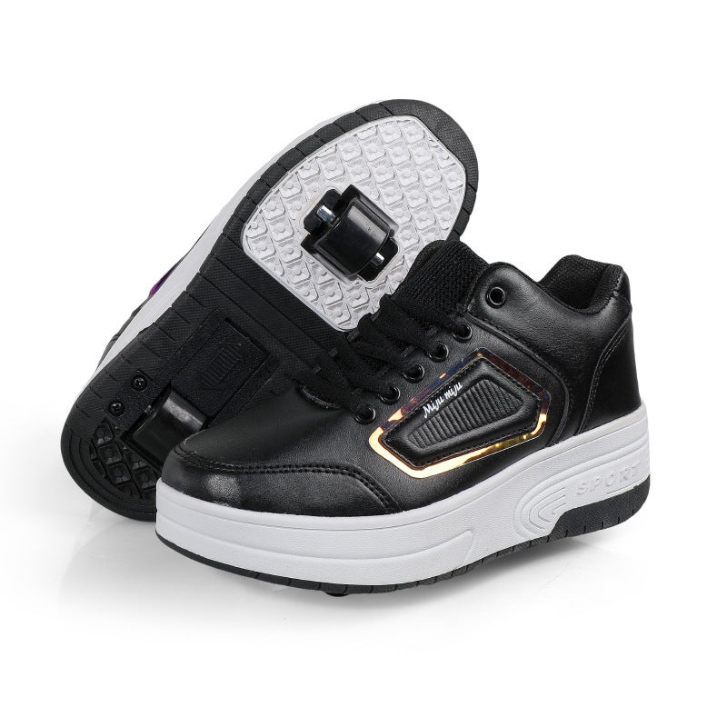 Generic heelloo shoes roller skates shoes youth multifunctional adult flying roller shoes wholesale 999 black 