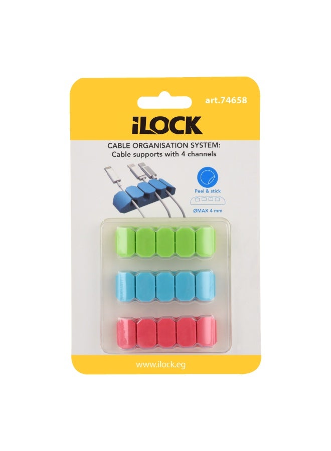 باور لوك مجموعة من 3 مشابك لـ 4 علب - نظام تنظيم الكابلات - Image 2