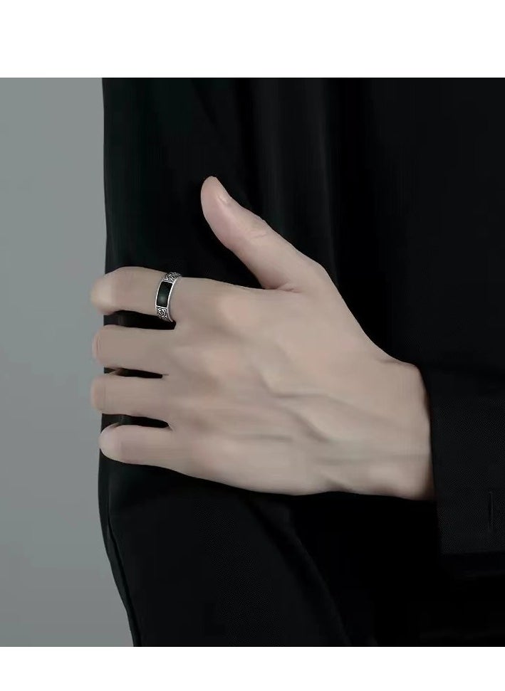 Goolsky - 1pc Fashion Dragon Pattern Ring - Adjustable, Vintage Hip Hop Style, Simple, Personality Men's Single Ring for Everyday Wear - Image 1