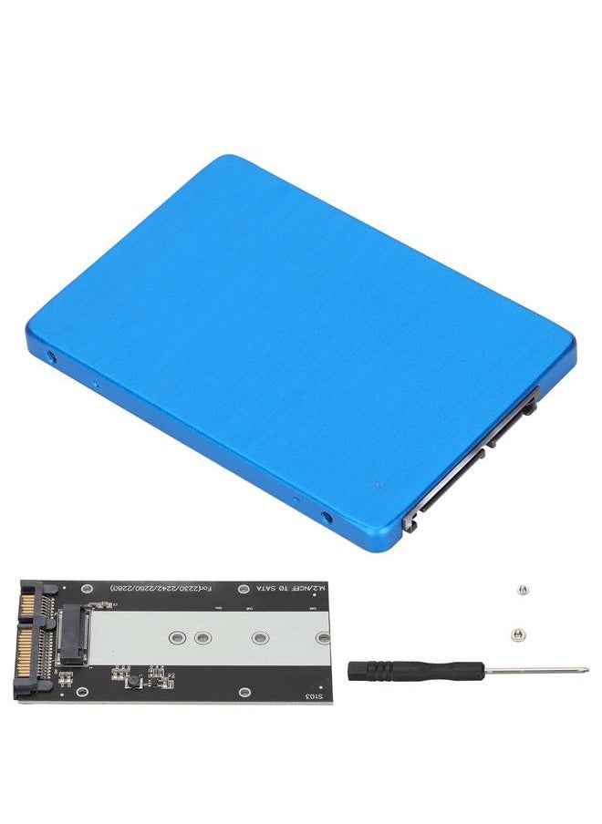 Thoraya S106-Anwintek NGFF M.2 to 2.5" SATA3.0 Aluminum Alloy SSD Adapter Card Solid State Drive Enclosure Blue  - Image 1