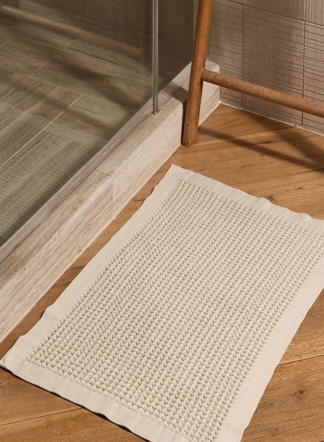 ONSEN Supima Cotton Waffle Bath Mat - Bathroom Rug, Washable Rug, Bathroom Floor Mat - Ultra-Absorbent, Quick-Dry, Soft & Durable Luxury Cotton - Oatmeal, 20x30 in - Image 1