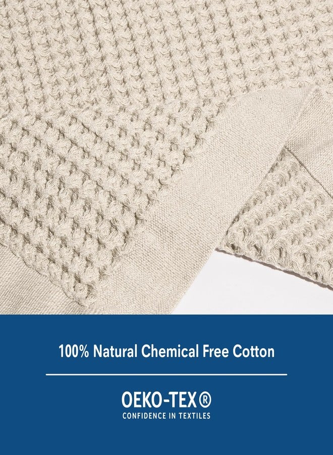 ONSEN Supima Cotton Waffle Bath Mat - Bathroom Rug, Washable Rug, Bathroom Floor Mat - Ultra-Absorbent, Quick-Dry, Soft & Durable Luxury Cotton - Oatmeal, 20x30 in - Image 4