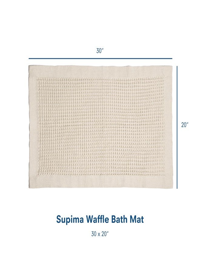 ONSEN Supima Cotton Waffle Bath Mat - Bathroom Rug, Washable Rug, Bathroom Floor Mat - Ultra-Absorbent, Quick-Dry, Soft & Durable Luxury Cotton - Oatmeal, 20x30 in - Image 2