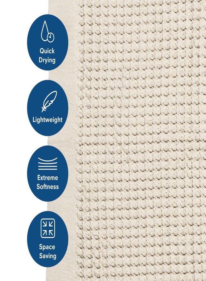 ONSEN Supima Cotton Waffle Bath Mat - Bathroom Rug, Washable Rug, Bathroom Floor Mat - Ultra-Absorbent, Quick-Dry, Soft & Durable Luxury Cotton - Oatmeal, 20x30 in - Image 3