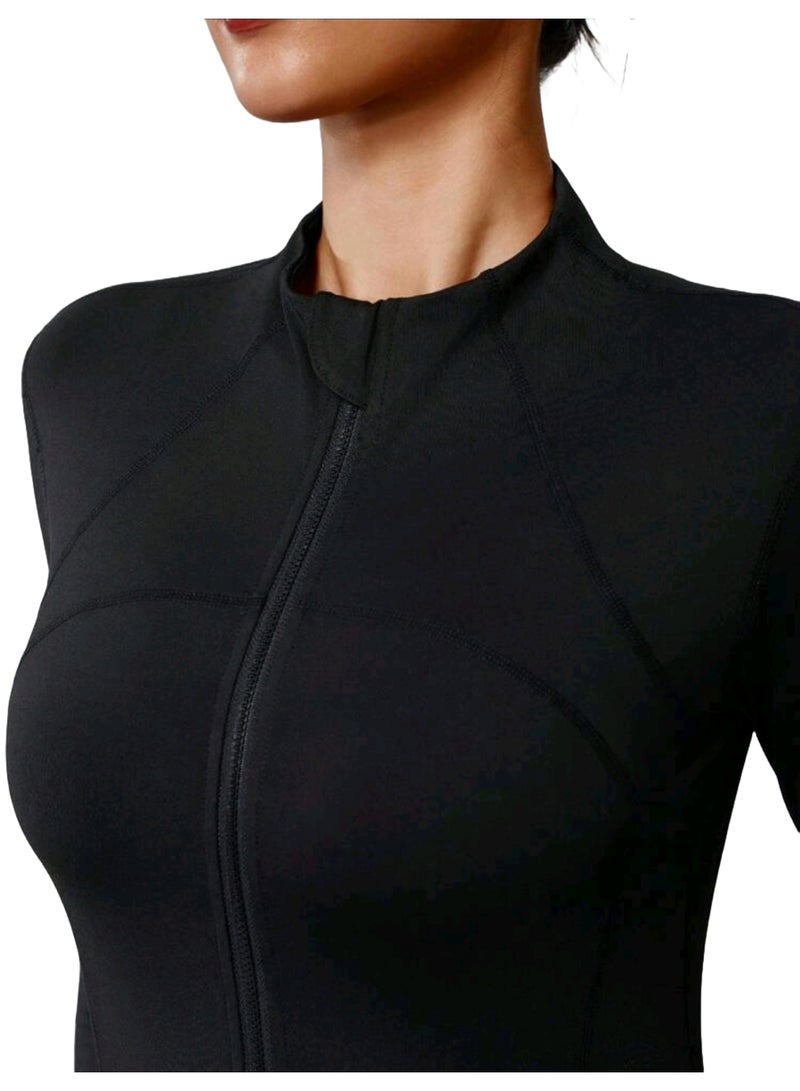 Sweet Cathy Sports Crop Top Long Sleeve Workout Jacket Sports Tee Yoga Top Slim Fit Quick Dry Athletic Fitness Sportswear for Women - Image 4