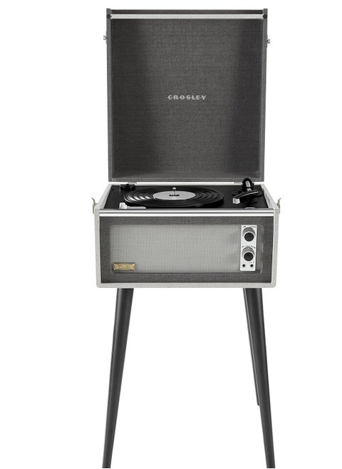 Crosley CR6233F-BK Dansette Bermuda Bluetooth in/Out Portable Vinyl Record Player Turntable with Aux-in, Black