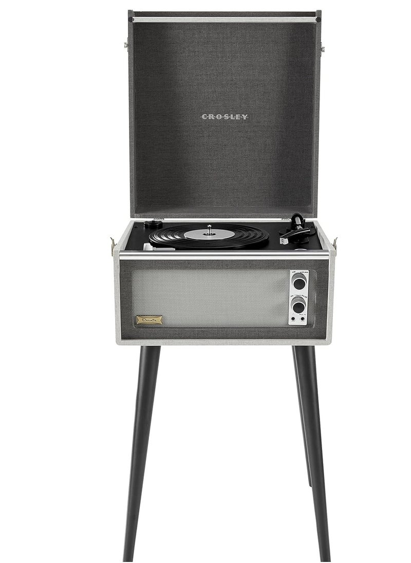 Crosley - Crosley CR6233F-BK Dansette Bermuda Bluetooth in/Out Portable Vinyl Record Player Turntable with Aux-in, Black - Image 1