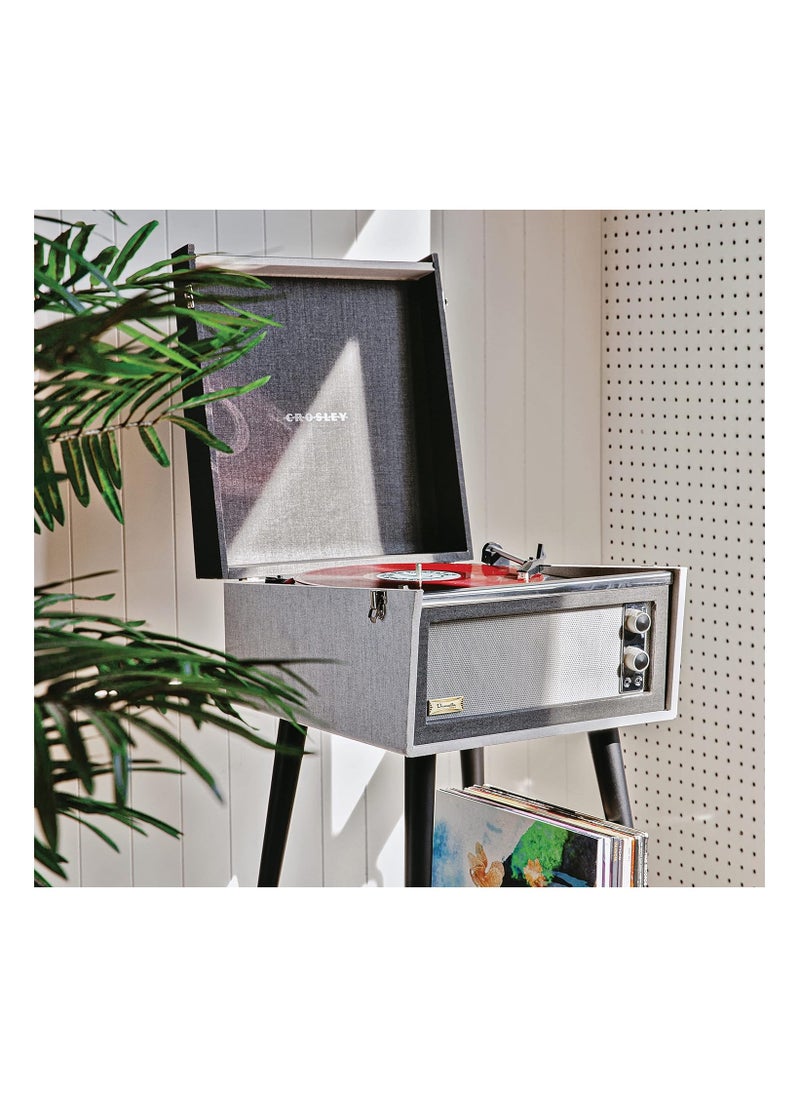 Crosley - Crosley CR6233F-BK Dansette Bermuda Bluetooth in/Out Portable Vinyl Record Player Turntable with Aux-in, Black - Image 1