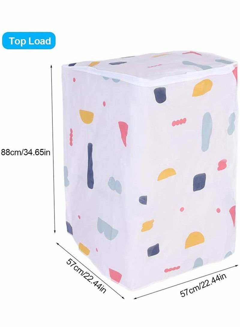 SOLARAE Washing Machine Cover,  Top and Front Load Washer Cover, Waterproof Dustproof Anti-splash Cover Cap Washing Machine Zipped Cover Wrapping Protective Cover - Image 2
