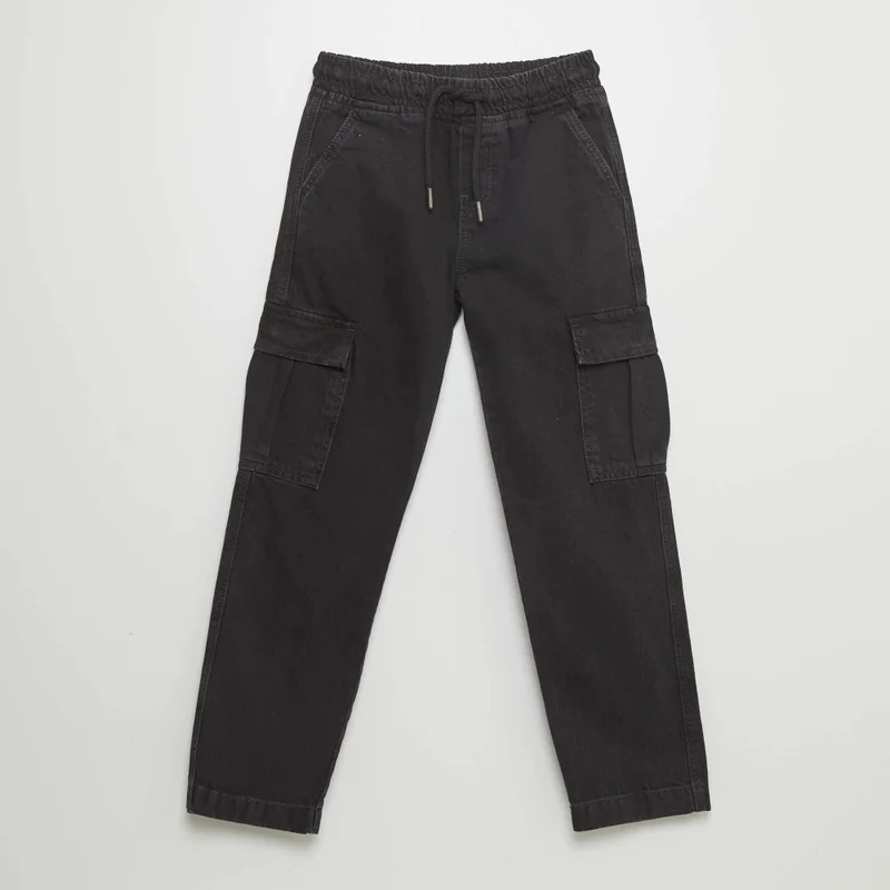 Kiabi Multi-Pocket Denim Trousers Grey