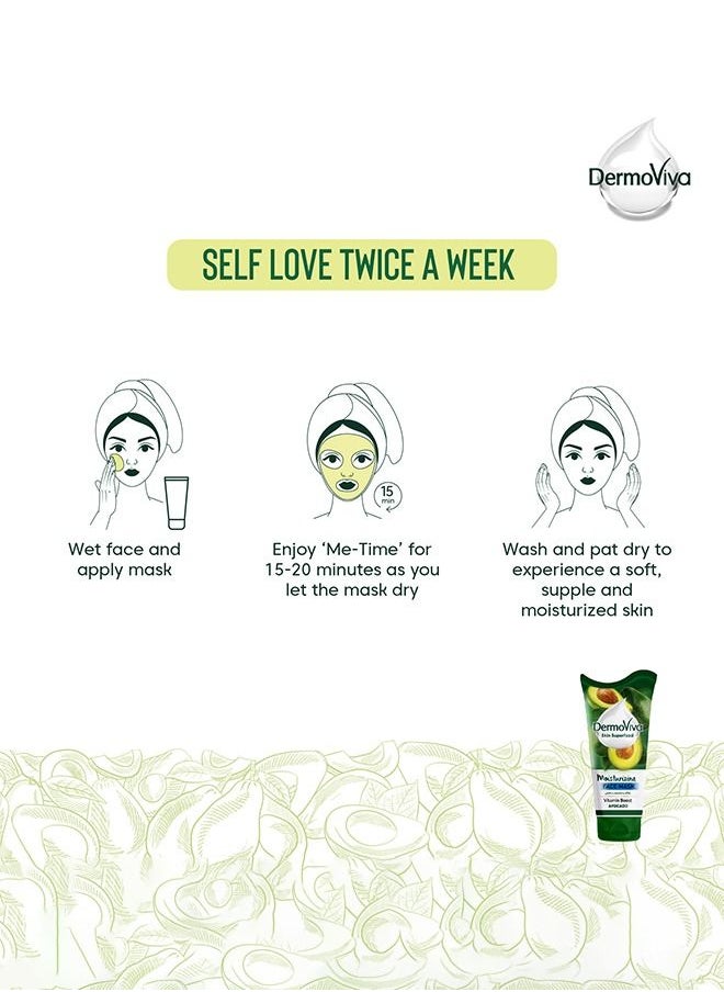 DermoViva - Dermoviva Moisturizing Face Mask Vitamin Boost Avocado Rich in Natural Oils and Vitamin E Helps Hydrate and Retain Essential Moisture -150ml - Image 1