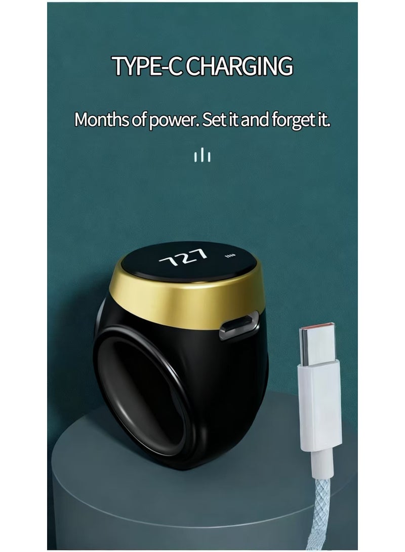 Zikr Ring, Smart Tasbih Zikr Ring， Ring Count Reminder, Muslim Prayer Timing Reminder, OLED Display - Image 3