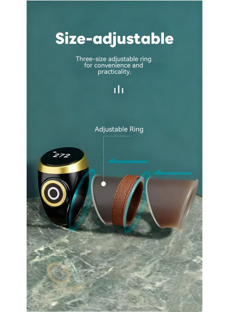 Zikr Ring, Smart Tasbih Zikr Ring， Ring Count Reminder, Muslim Prayer Timing Reminder, OLED Display - Image 2
