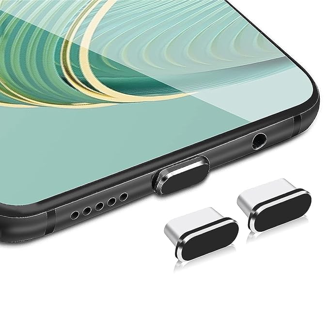 Enclave C-Type Charging Dust Port Protective Cap for Android Mobile Devices and Laptops, Dustproof Plug, Compatible with Mobiles and Laptops Prevention. (Black) - Image 1