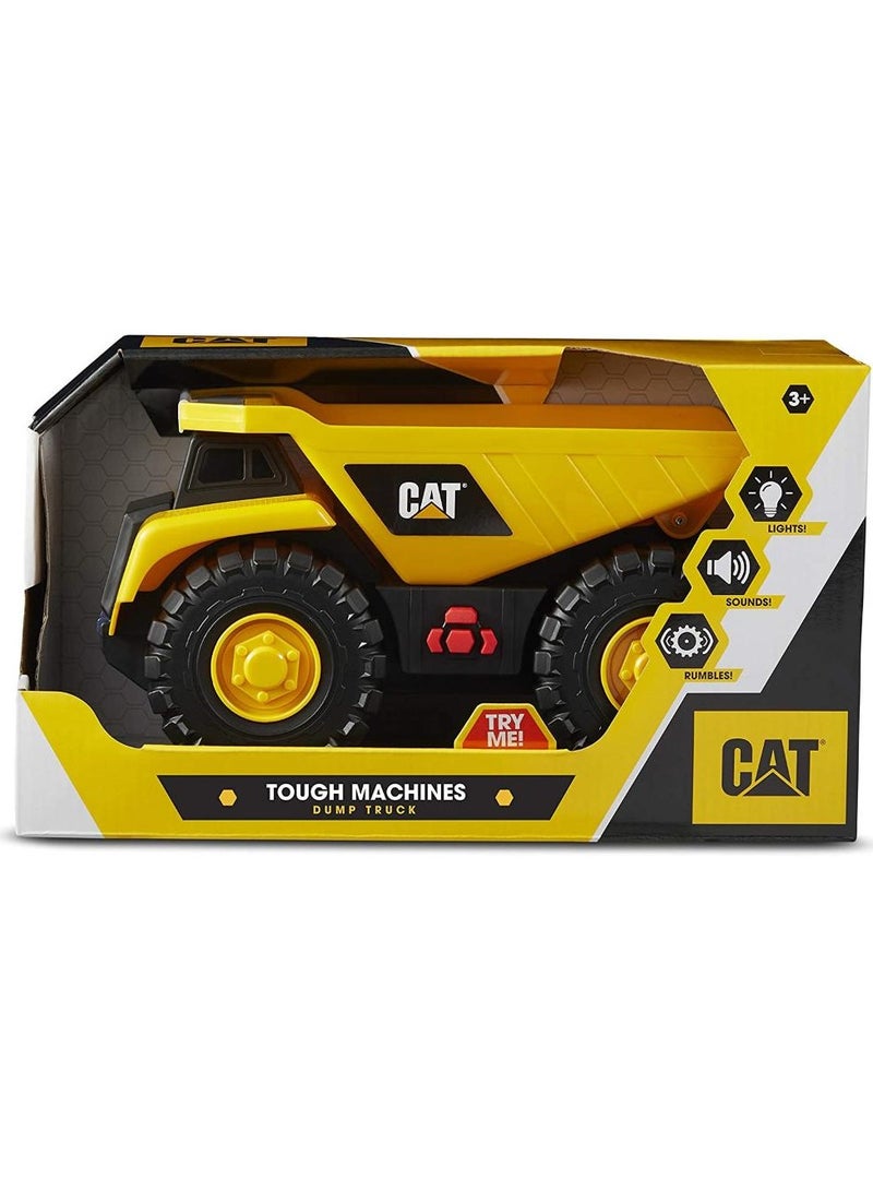 CATERPILLAR CAT Tough Machines 10-Inches Battery Operated, Assorted 1 Piece (Style May Vary) Battery Operated | Realistic Lights & Sounds | Dump Truck, Wheel Loader & Bulldozer | Construction Vehicle | Collectible Play Vehicle for Kids - Image 1