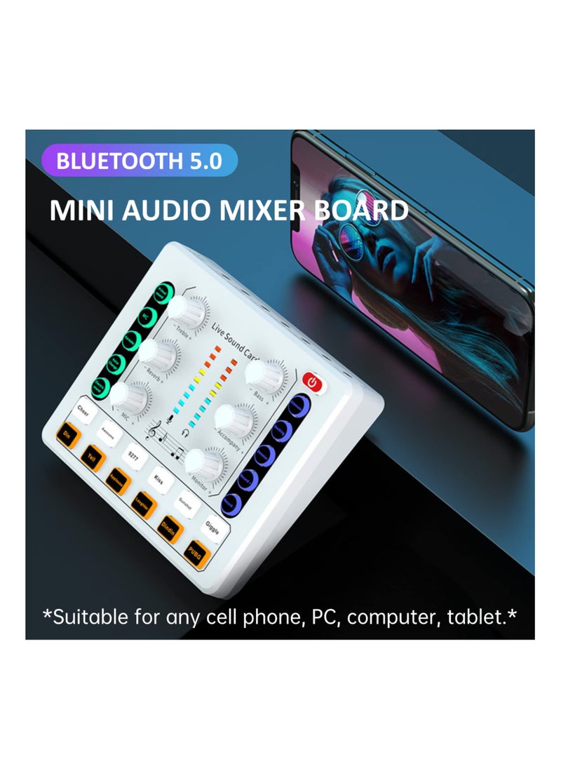 Generic - Mini Audio Mixer Sound Card for PC, Phone, PS4, Xbox, and Switch - Voice Changer for DJ Mixing, Podcasting, Karaoke Singing, and Music Recording. Perfect for Live Broadcasts! - Image 1