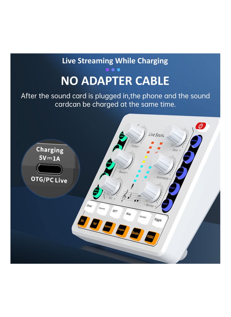 Generic - Mini Audio Mixer Sound Card for PC, Phone, PS4, Xbox, and Switch - Voice Changer for DJ Mixing, Podcasting, Karaoke Singing, and Music Recording. Perfect for Live Broadcasts! - Image 1