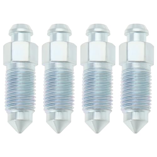 OTOTEC 4Pcs Q235 Steel Brake Caliper Bleed Screw 3824 Brake Caliper Bleed Screw Nipple Compatible with HarleyDavidson 502660 Silver - Image 1