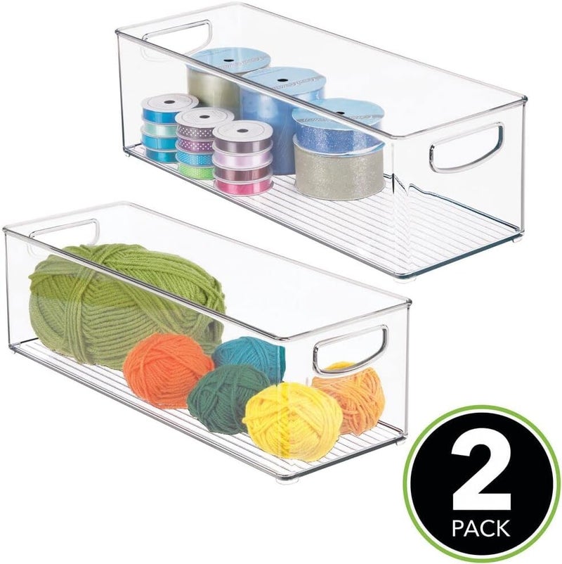Rabbonix Stackable Acrylic Fridge Organizer Sturdy Pantry And Refrigerator Storage Containers Bins With Handles Medium Pack of 02 For Bathroom Kitchen Cabinet Pantry Home Organization - Image 2