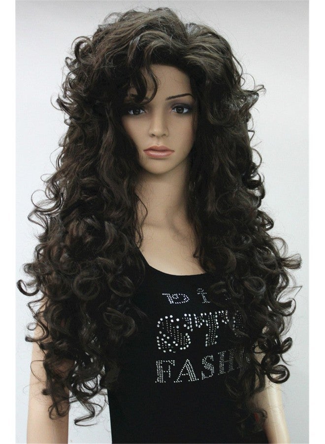 Lydell Women'S Wig Black/Redbrown Long Curly Hairstyles Hair Synthetic Full Wigs (Brown) - Image 5
