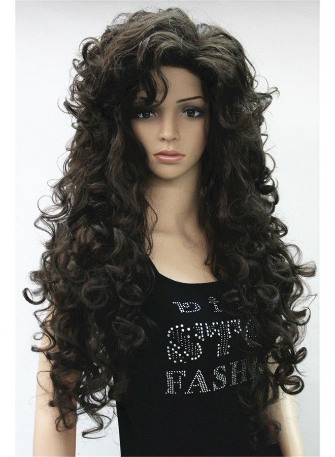 Lydell Women'S Wig Black/Redbrown Long Curly Hairstyles Hair Synthetic Full Wigs (Brown) - Image 3