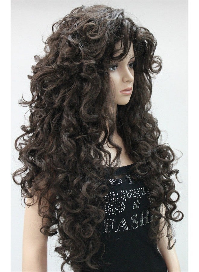 Lydell Women'S Wig Black/Redbrown Long Curly Hairstyles Hair Synthetic Full Wigs (Brown) - Image 4