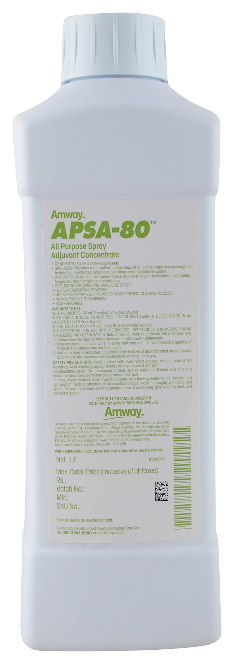 Amway Apsa Liquid - 80 (Clear, 1L) - Image 2