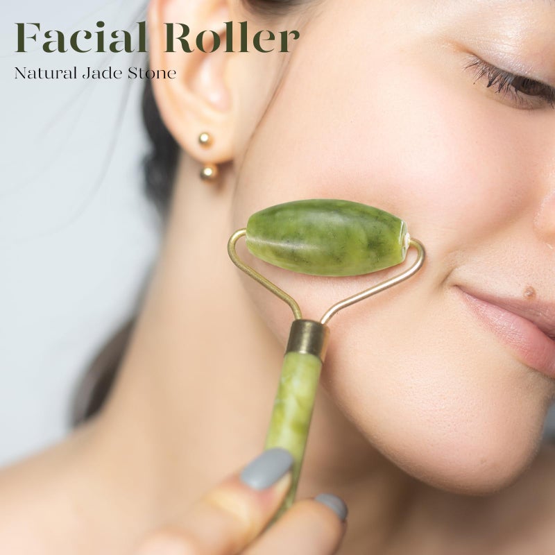 BAIMEI IcyMe Jade Face Roller & Gua Sha, Facial Beauty Skin Care Tools, Self Care Gift for Men Women, Massager for Face, Eyes, Neck, Relieve Fine Lines and Wrinkles - Green - Image 5